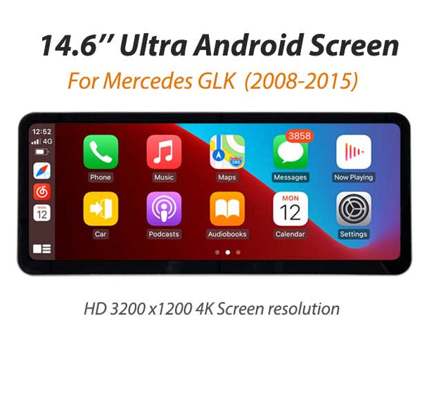 14.6'' Android 14 GPS CarPlay Android Auto screen Mercedes-Benz GLK X204 (2008-2015)