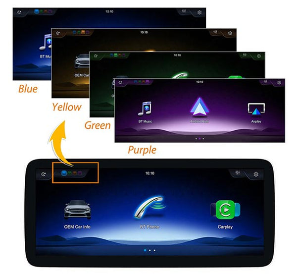 10.25''/ 12.3'' Mercedes-Benz Linux Wireless CarPlay/ Android Auto Screen (NTG 5.0/5.1) with multiple UI