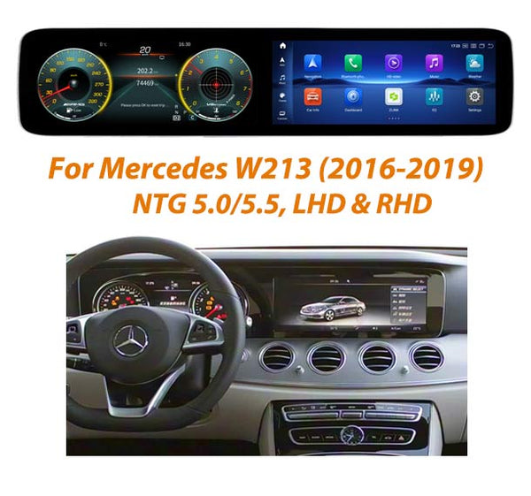 12.3'' Android 14 GPS CarPlay + Digital Cluster for Mercedes E class W213 (16-19) NTG 5.0/5.5